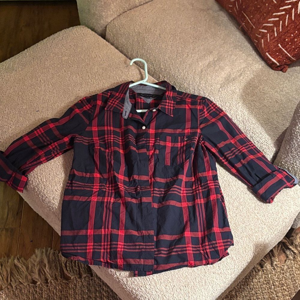 Plaid Tommy Hilfiger Shirt - Red and Navy
